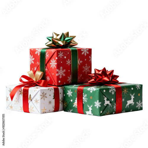 Fototapeta Christmas Gift Boxes on Transparent Background