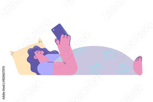 Addiction to phone and internet concept.