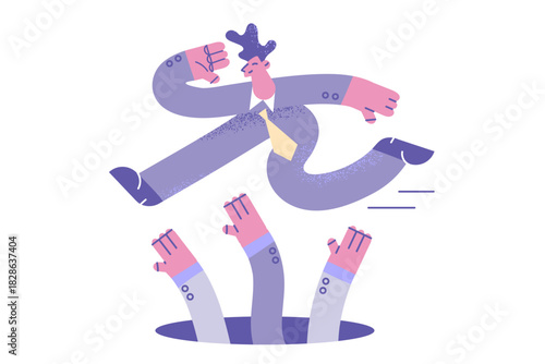 Challenge, risks, business rivals concept