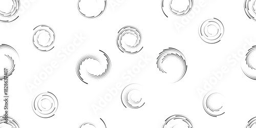 Vector circular halftone dots seamless pattern- Endless pattern for wallpapers, wrapping and packaging. Repeatable pattern with various creative vortex, concentric, rotated , circle design elements