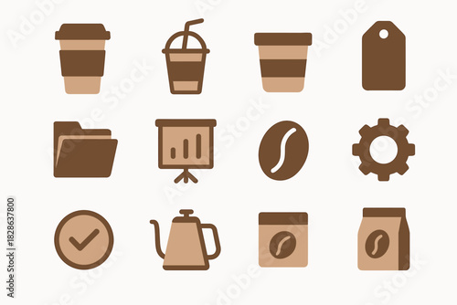 Paper straw folder to vector lid go bean checkmark minimalist sleeve gear