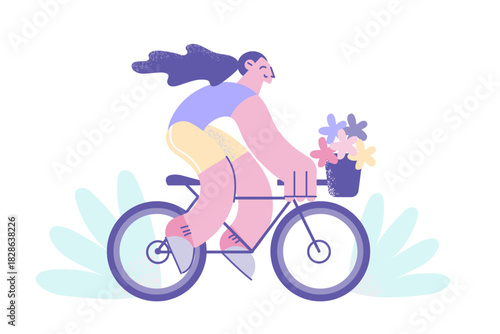 Riding Bike and street summer activities concept