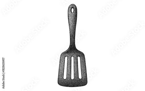 Detailed kitchen spatula engraving style kitchenware utensil design