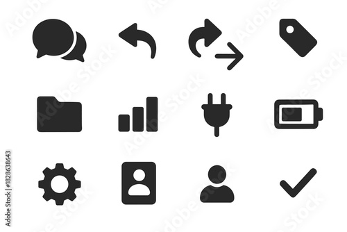 Flat double icons vector communication folder icon reply bubbles mark checkmark curve