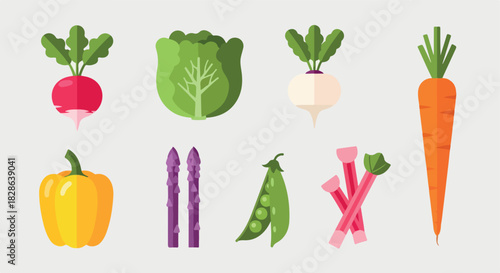 Fresh vegetables collection with transparent background