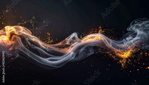 Golden sparks and smoky ethereal flow