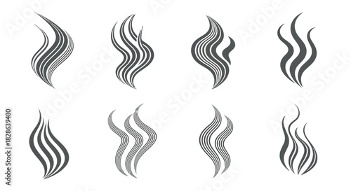 Abstract flame shapes with transparent background