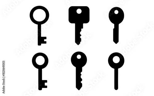 Minimalist silhouette key set: classic and modern designs for secure solutions