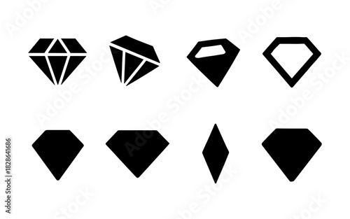Minimalist geometric diamond shapes collection for modern design projects