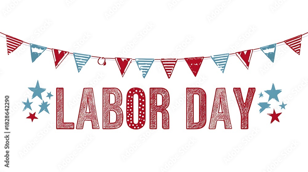 Obraz premium happy labor day background isolated on white background 