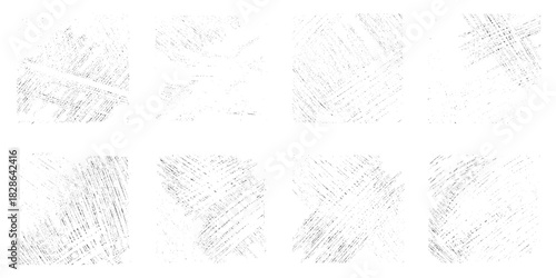 Set of crosshatch texture isolated, hand drawn, line texture. Grunge textures set. Collection of vector, distress, textures, Line crosshatch pattern. scribbles crosshatch designs and grungy overlay. 
