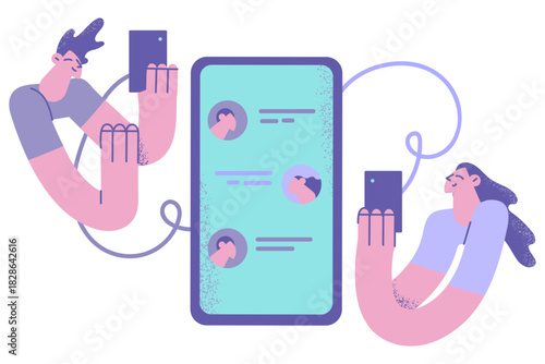 Online communication and chat concept