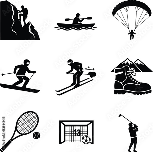 Collection of diverse outdoor sports and activities