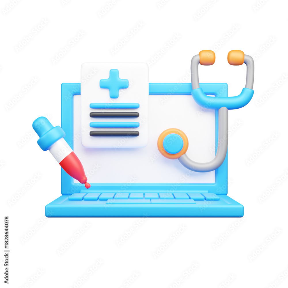 Obraz premium Medical 3D Icon Healthcare, Hospital, Doctor, Telemedicine UI Icons