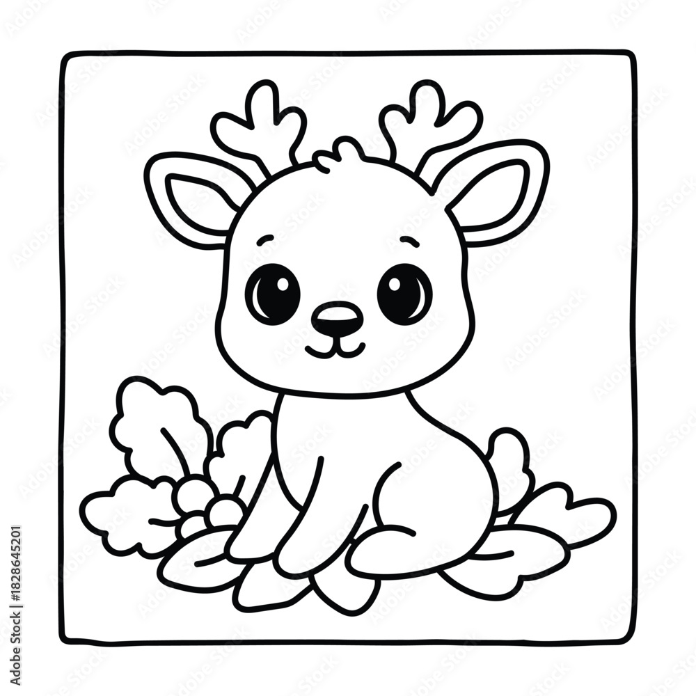 Obraz premium Kids-Bold & Easy Christmas Coloring Book, cute candle with holly bold & easy cute christmas coloring page, Christmas Coloring Pages, bold & easy cozy winter coloring book pages, victor art. line art 