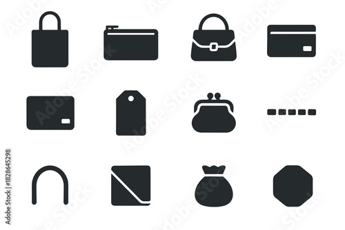 Handle small folded line icon vector case wallet slim minimalist icons bag