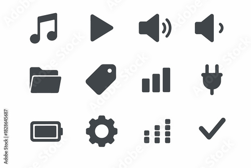 Icon vector volume chart folder play minimal equalizer speaker audio music note