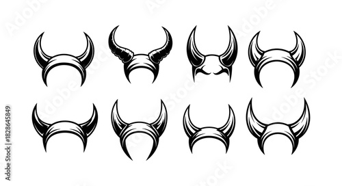 Collection of Eight Devil Horns and Demon Headwear Styles.