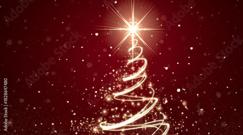 Festive Christmas Tree Animation with Sparkling Lights for Holiday Greetings, Warm Wishes, and Joyful Celebrations
