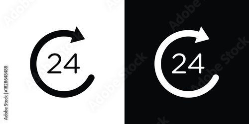 24 Hrs icons symbol for web and mobile filled vector isolated