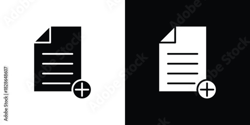 Add document icons symbol for web and mobile filled vector isolated
