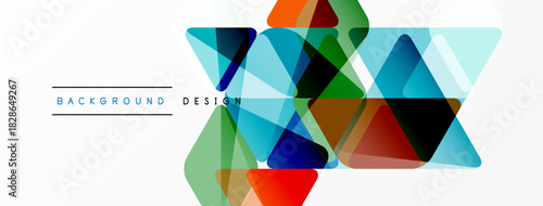 Abstract geometric shapes overlap, creating vibrant colorful design. Modern vector illustration for backgrounds, banners, presentations.