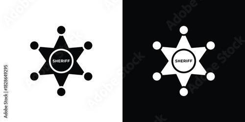 Badge Sheriff icons symbol for web and mobile filled vector isolated