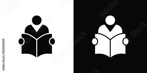 Book open reader icons symbol for web and mobile filled vector isolated