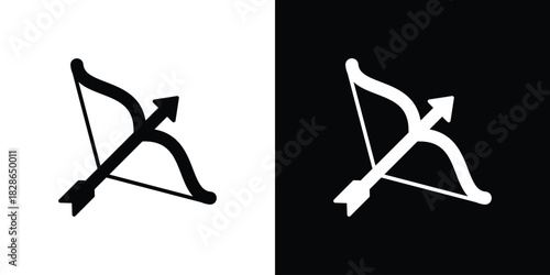 Bow arrow icons symbol for web and mobile filled vector isolated