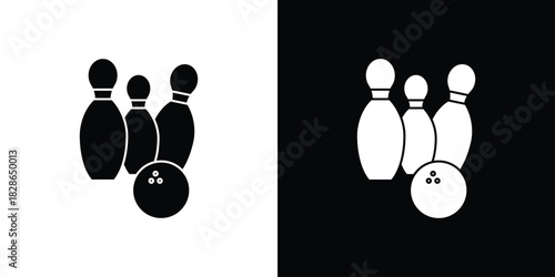 Bowling icons symbol for web and mobile filled vector isolated