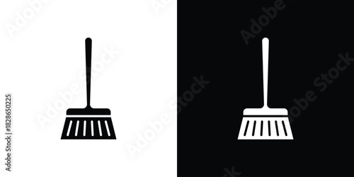 Broom icons symbol for web and mobile filled vector isolated