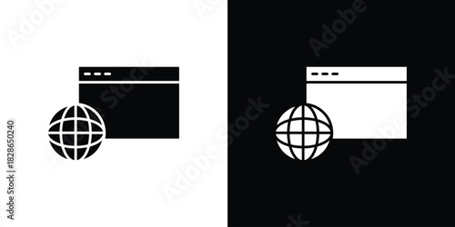 Browser icons symbol for web and mobile filled vector isolated