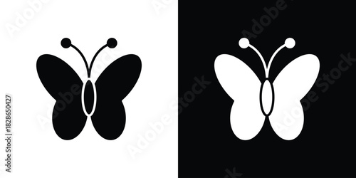 Butterfly icons symbol for web and mobile filled vector isolated