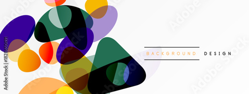 Abstract colorful shapes overlap, creating dynamic visual effect. Modern design element for backgrounds, banners, presentations.