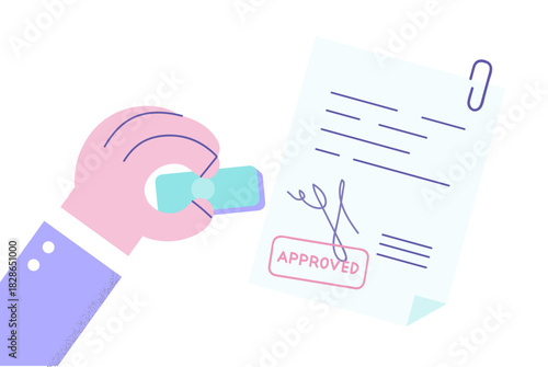 Official approval and legislation concept