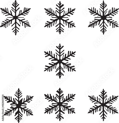 set of vector snowflakes winter decoration illustration
