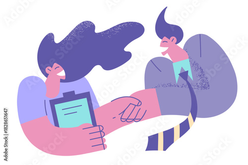 Human resources, welcoming new worker concept