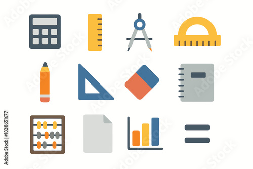 Sign minimal math equation triangle chart icon paper icons protractor sheet abacus
