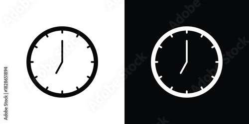 Clock seven icons symbol for web and mobile filled vector isolated