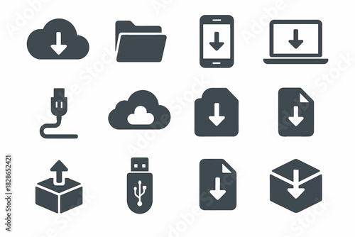 Cable file upload icons box vector download icon usb arrow phone cloud