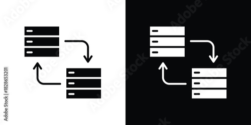 Data transfer icons symbol for web and mobile filled vector isolated