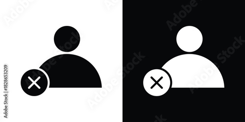 Delete user icons symbol for web and mobile filled vector isolated