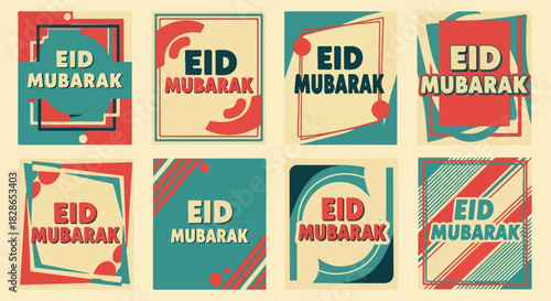 Eid Mubarak greetings with decorative elements