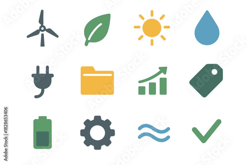 Tag wave icon vector resource drop turbine folder sun wind chart renewable