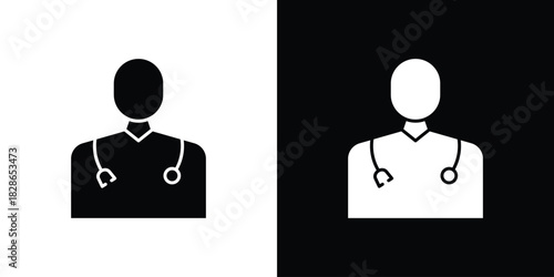 Doctor icons symbol for web and mobile filled vector isolated