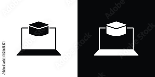 E learning icons symbol for web and mobile filled vector isolated