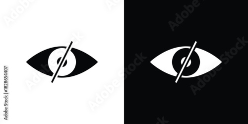 Eye crossed icons symbol for web and mobile filled vector isolated