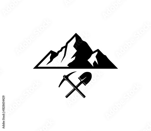 Mountain and Mining Tools Icon