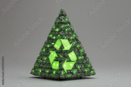 Isometric solar powered Christmas tree