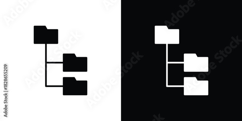 Folder tree icons symbol for web and mobile filled vector isolated